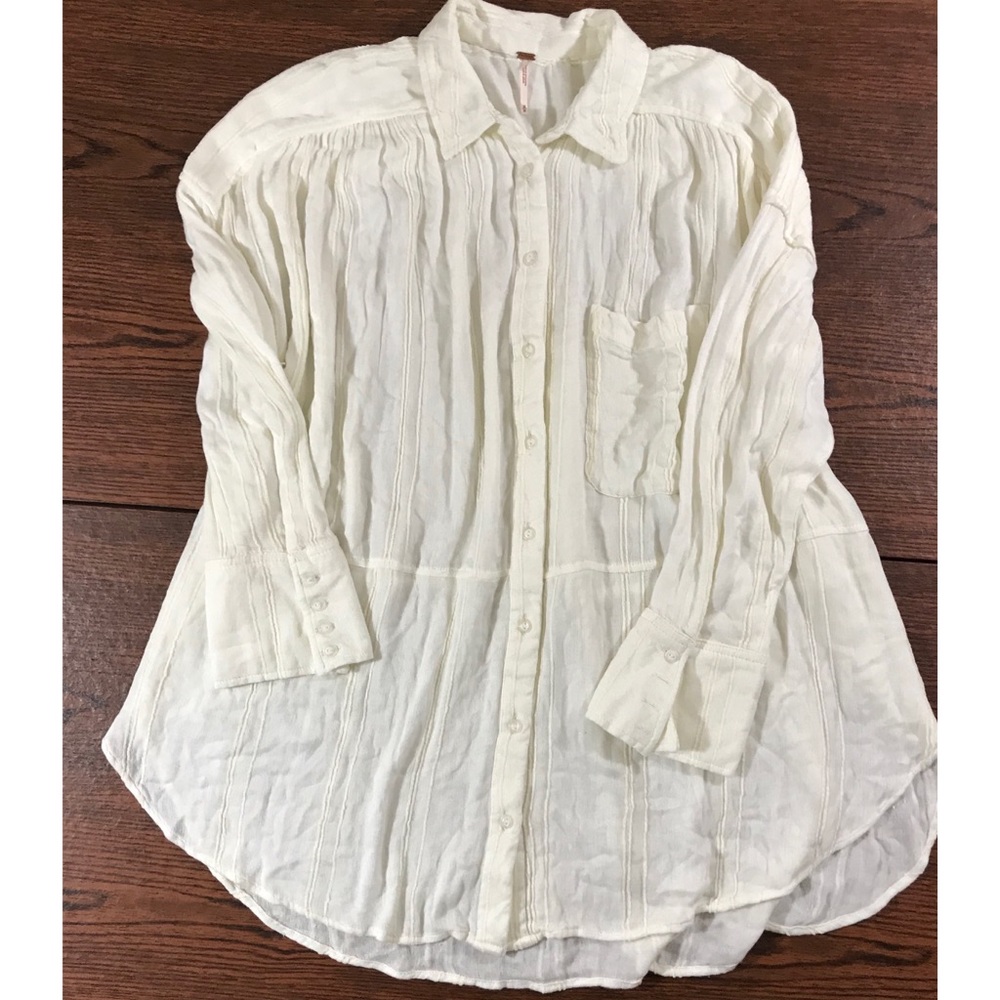Free People Cozy Nights Button Up Oversized Tunic - Picture 2 of 8